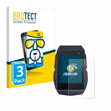 Front side of a product packaging with the brand logo BROTECT. Next to it is the device Sigma ROX 11.1 Evo shown with the corr