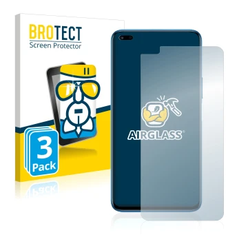 Front side of a product packaging with the brand logo BROTECT. Next to it is the device Honor 50 Lite shown with the correspon