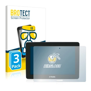 Front side of a product packaging with the brand logo BROTECT. Next to it is the device Trimble GFX-750 shown with the corresp