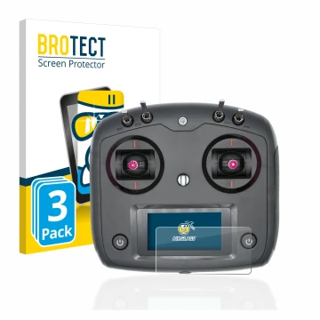 Front side of a product packaging with the brand logo BROTECT. Next to it is the device FlySky FS-i6S shown with the correspon