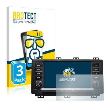 Front side of a product packaging with the brand logo BROTECT. Next to it is the device Seat Ateca 2017 shown with the corresp