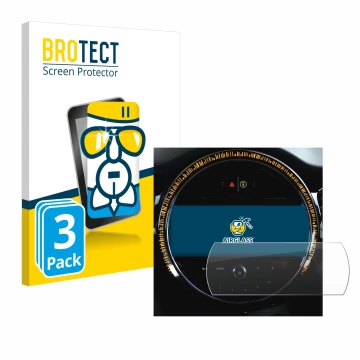 Front side of a product packaging with the brand logo BROTECT. Next to it is the device Mini Cooper 2021 Infotainment System 8