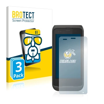 Front side of a product packaging with the brand logo BROTECT. Next to it is the device Honeywell CT45 XP shown with the corre