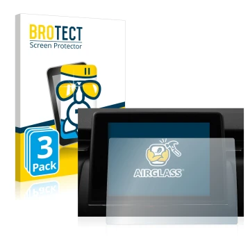 Front side of a product packaging with the brand logo BROTECT. Next to it is the device Renault Captur Easy Link 7