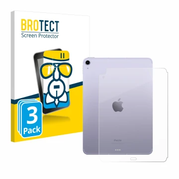 Front side of a product packaging with the brand logo BROTECT. Next to it is the device Apple iPad Air 5 WiFi 2022 (Back, 5th 