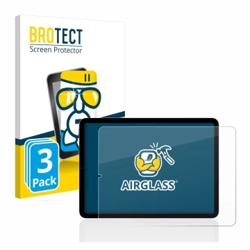 Front side of a product packaging with the brand logo BROTECT. Next to it is the device Apple iPad Air 5 2022 (5th. Gen.) show