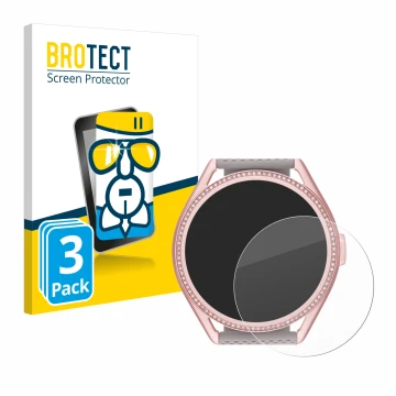 Front side of a product packaging with the brand logo BROTECT. Next to it is the device Michael Kors Access MKGO Gen 5E MKT 51