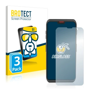 Front side of a product packaging with the brand logo BROTECT. Next to it is the device Honeywell ScanPal EDA52 shown with the