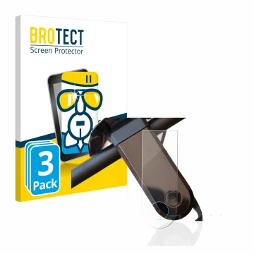 Front side of a product packaging with the brand logo BROTECT. Next to it is the device NIU KQi3 Sport shown with the correspo
