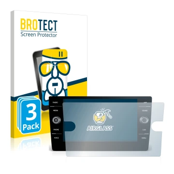 Front side of a product packaging with the brand logo BROTECT. Next to it is the device Volkswagen T-Roc R Line 2022 Discover 