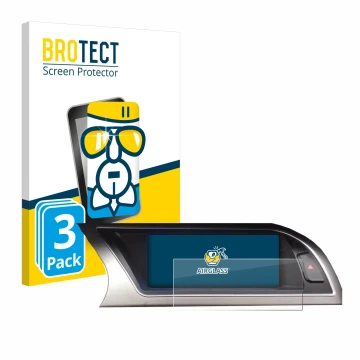 Front side of a product packaging with the brand logo BROTECT. Next to it is the device Audi Audi A4 B8 (2012-2015) MMI Naviga