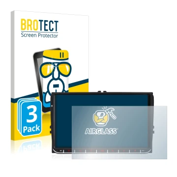 Front side of a product packaging with the brand logo BROTECT. Next to it is the device M.I.C. AV9V2 shown with the correspond