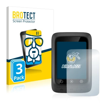 Front side of a product packaging with the brand logo BROTECT. Next to it is the device CooSpo BC107 shown with the correspond