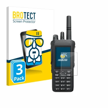 Front side of a product packaging with the brand logo BROTECT. Next to it is the device Motorola R7 shown with the correspondi