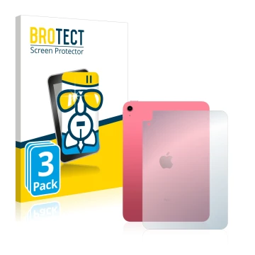 Front side of a product packaging with the brand logo BROTECT. Next to it is the device Apple iPad 10.9