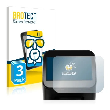 Front side of a product packaging with the brand logo BROTECT. Next to it is the device Shaper Origin Gen1 shown with the corr