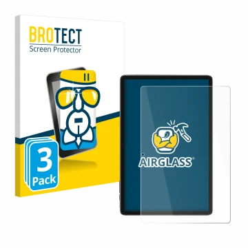 Front side of a product packaging with the brand logo BROTECT. Next to it is the device Blackview Tab 7 WiFi shown with the co