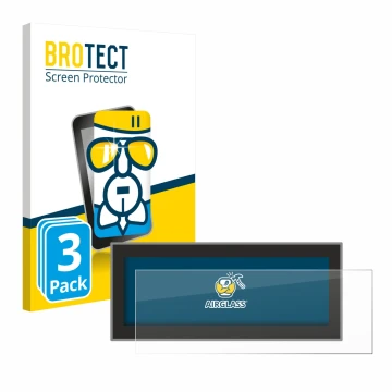 Front side of a product packaging with the brand logo BROTECT. Next to it is the device Opel Astra L 2022 Navigationssystem sh