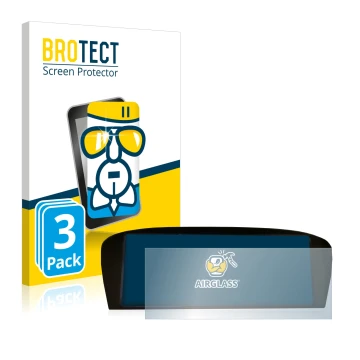 Front side of a product packaging with the brand logo BROTECT. Next to it is the device BMW E91 320d CiC Professional shown wi