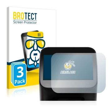 Front side of a product packaging with the brand logo BROTECT. Next to it is the device Shaper Origin Gen2 shown with the corr