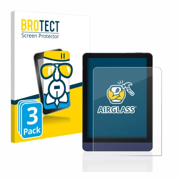 Front side of a product packaging with the brand logo BROTECT. Next to it is the device Meebook M6 6