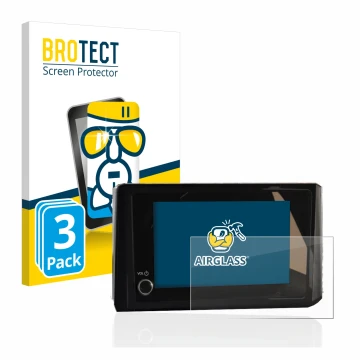 Front side of a product packaging with the brand logo BROTECT. Next to it is the device Toyota C-HR 2023 Infotainment shown wi