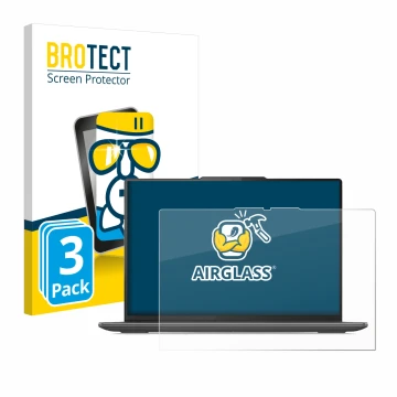 Front side of a product packaging with the brand logo BROTECT. Next to it is the device Lenovo Yoga Pro 9i Gen 8 16