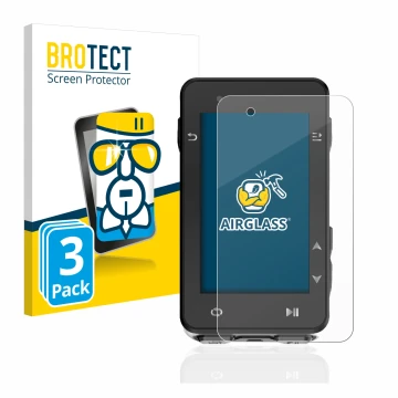 Front side of a product packaging with the brand logo BROTECT. Next to it is the device iGPSPORT iGS630 shown with the corresp