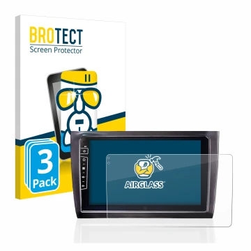 Front side of a product packaging with the brand logo BROTECT. Next to it is the device Dynavin D8-DF56 9