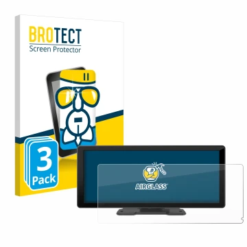 Front side of a product packaging with the brand logo BROTECT. Next to it is the device Carpuride W103 10.3