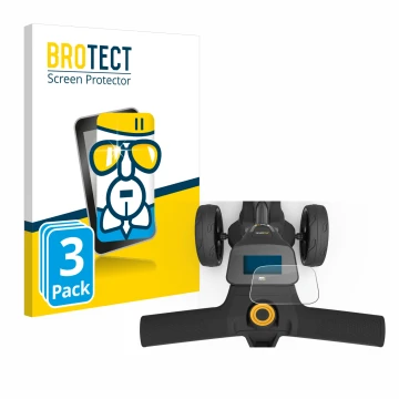 Front side of a product packaging with the brand logo BROTECT. Next to it is the device PowaKaddy FX3 shown with the correspon