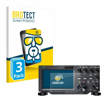 Front side of a product packaging with the brand logo BROTECT. Next to it is the device FlexRadio Maestro FLEX-6000 shown with