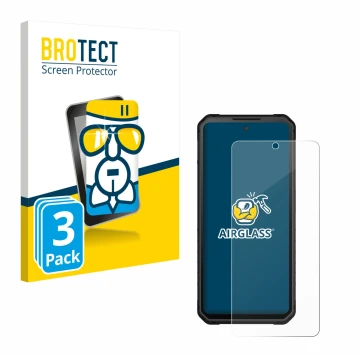 Front side of a product packaging with the brand logo BROTECT. Next to it is the device iiiF150 Raptor shown with the correspo