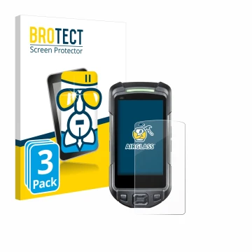 Front side of a product packaging with the brand logo BROTECT. Next to it is the device Keyence BT-A700 shown with the corresp