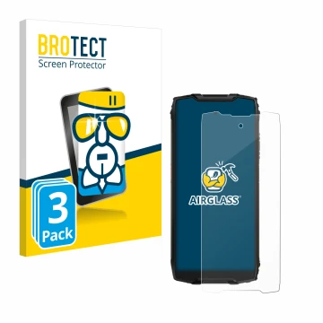 Front side of a product packaging with the brand logo BROTECT. Next to it is the device Blackview BV9300 shown with the corres