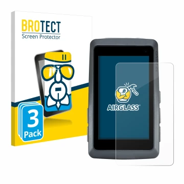 Front side of a product packaging with the brand logo BROTECT. Next to it is the device Sigma ROX 12.1 EVO shown with the corr