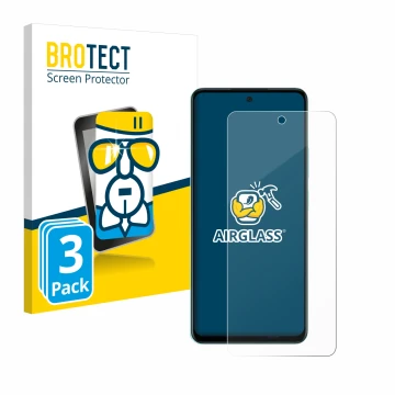 Front side of a product packaging with the brand logo BROTECT. Next to it is the device Oppo A58 4G shown with the correspondi
