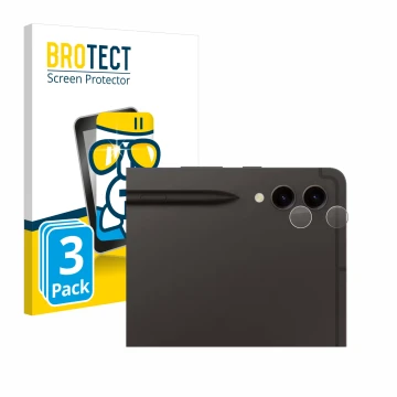 Front side of a product packaging with the brand logo BROTECT. Next to it is the device Samsung Galaxy Tab S9 Plus WiFi (ONLY 