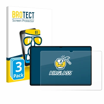 Front side of a product packaging with the brand logo BROTECT. Next to it is the device Samsung Galaxy Tab S9 Ultra WiFi shown