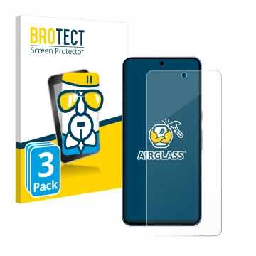 Front side of a product packaging with the brand logo BROTECT. Next to it is the device Google Pixel 8 Pro shown with the corr