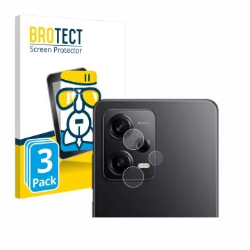 Front side of a product packaging with the brand logo BROTECT. Next to it is the device Xiaomi Redmi Note 12 Pro 5G (ONLY Came