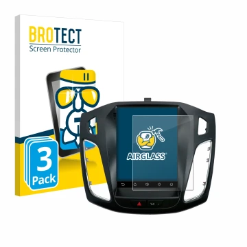 Front side of a product packaging with the brand logo BROTECT. Next to it is the device Isudar Ford/Focus MK3 2012–2019 shown 