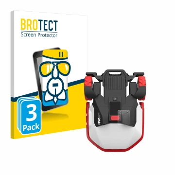 Front side of a product packaging with the brand logo BROTECT. Next to it is the device Kress Mission Mega 3000 KR133E shown w