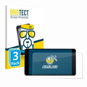 Front side of a product packaging with the brand logo BROTECT. Next to it is the device Zontes 350D shown with the correspondi