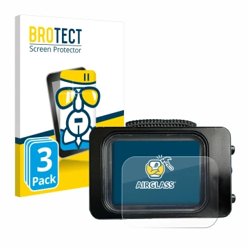 Front side of a product packaging with the brand logo BROTECT. Next to it is the device Divesoft Freedom dive computer shown w