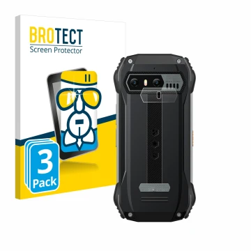Front side of a product packaging with the brand logo BROTECT. Next to it is the device Blackview N6000 (ONLY Camera Lens) sho
