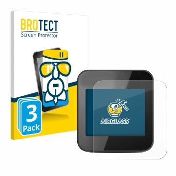 Front side of a product packaging with the brand logo BROTECT. Next to it is the device Cycplus GPS G1 shown with the correspo