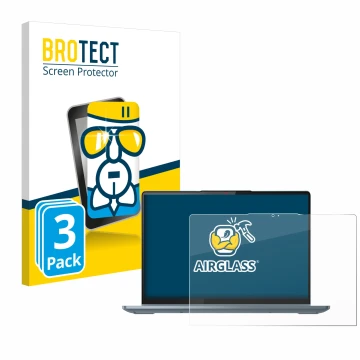 Front side of a product packaging with the brand logo BROTECT. Next to it is the device Lenovo IdeaPad Flex 5 14