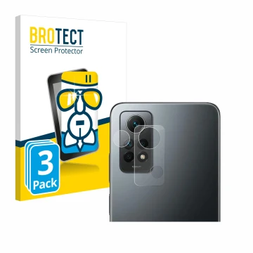 Front side of a product packaging with the brand logo BROTECT. Next to it is the device Xiaomi Redmi Note 12 Pro 4G (ONLY Came