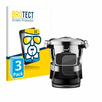 Front side of a product packaging with the brand logo BROTECT. Next to it is the device WMF Avantgarde shown with the correspo